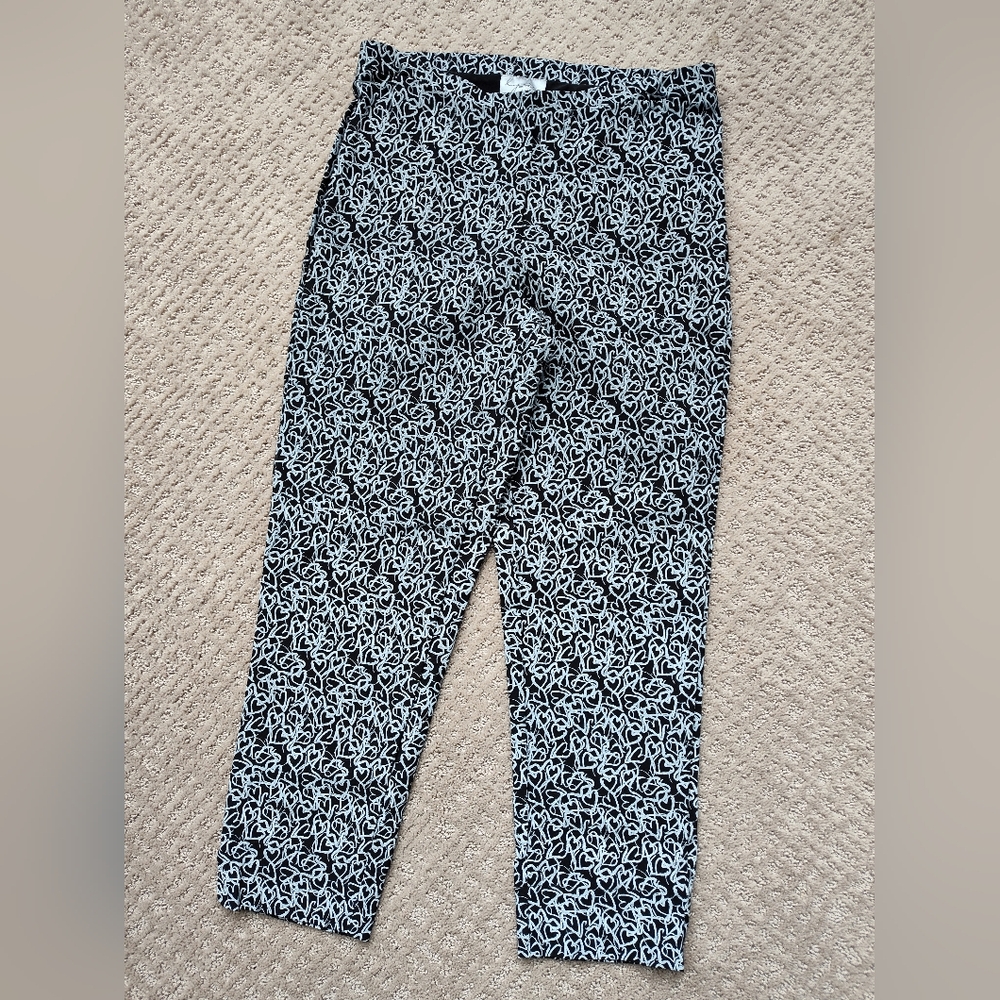 Lynn Ritchie Black with Silver Hearts Pull on Pants